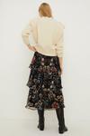 Oasis Rachel Stevens Metallic Printed Tiered Skirt thumbnail 4