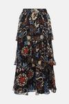 Oasis Rachel Stevens Metallic Printed Tiered Skirt thumbnail 5