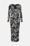 Oasis Rachel Stevens Petite Print Ruched Midi Dress thumbnail 4
