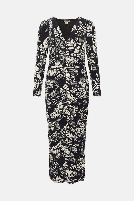 Oasis Rachel Stevens Petite Print Ruched Midi Dress 4