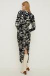 Oasis Rachel Stevens Mono Print Ruched Midi Dress thumbnail 3