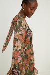 Oasis Floral Printed Metallic Chiffon Mini Dress thumbnail 2