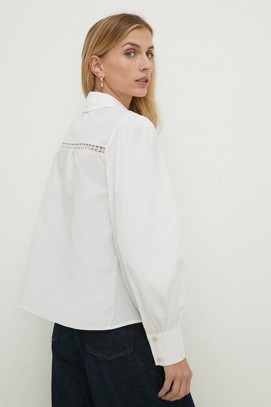 Oasis Pintuck Detail Poplin Shirt With Lace Trim 3