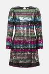 Oasis Stripe Sequin Puff Sleeve Shift Dress thumbnail 4