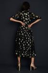 Oasis Petite Metallic Floral Jacquard Lace Trim Midi Dress thumbnail 3