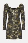 Oasis Black And Gold Floral Jacquard Aline Dress thumbnail 4