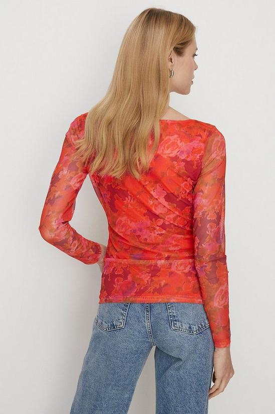 Oasis Floral Mesh Gauged Front Top 3