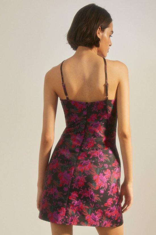 Oasis Halter Neck Floral Jacquard Mini Slip Dress 3