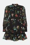 Oasis Petite Lace Trim Dobby Chiffon Floral Print Skater Dress thumbnail 4