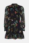 Oasis Petite Lace Trim Dobby Chiffon Floral Print Skater Dress thumbnail 5