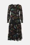 Oasis Petite Lace Trim Dobby Chiffon Floral Print Midi Dress thumbnail 4