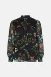 Oasis Lace Trim Dobby Chiffon Floral Print Blouse thumbnail 4