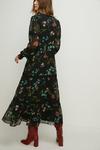 Oasis Lace Trim Dobby Chiffon Floral Print Midi Dress thumbnail 3