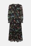 Oasis Lace Trim Dobby Chiffon Floral Print Midi Dress thumbnail 4