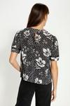 Oasis Essential Lace Insert Mono Floral Woven Tee thumbnail 3