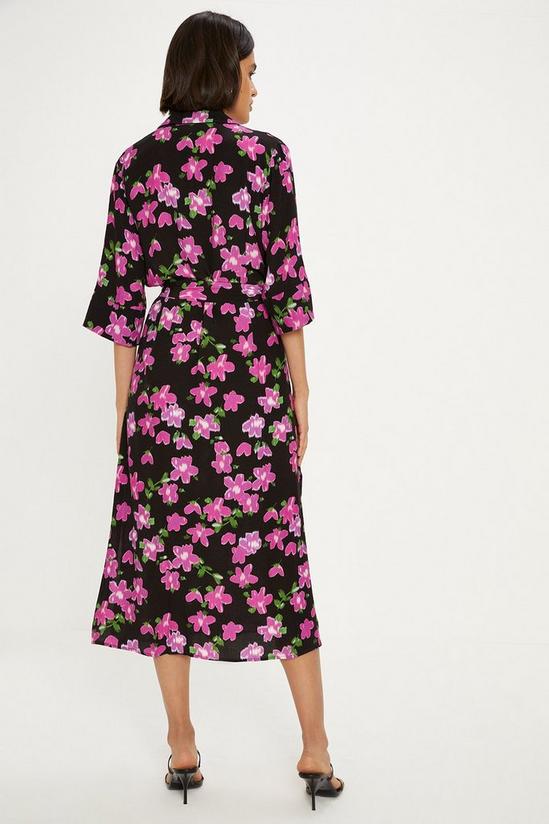 Oasis Floral Print Belted Midi Shirt Dress 3