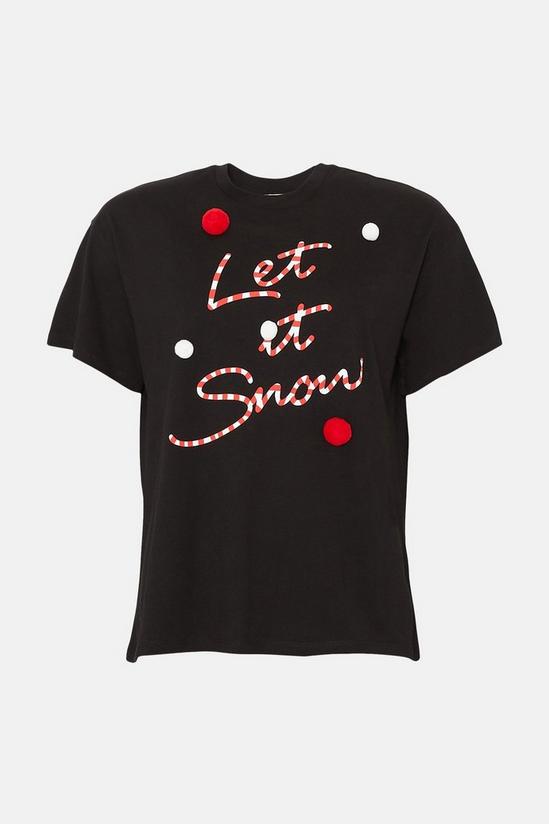 Oasis Let It Snow Pom Pom Christmas T-shirt 4