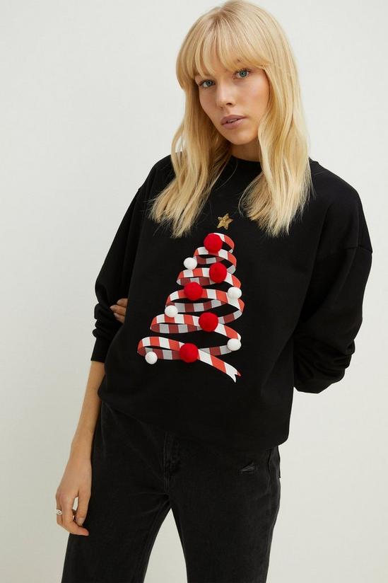 Oasis Christmas Tree Pom Pom Sweatshirt 2
