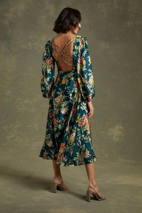 Oasis Pretty Floral Satin Back Detail Midi Dress 3