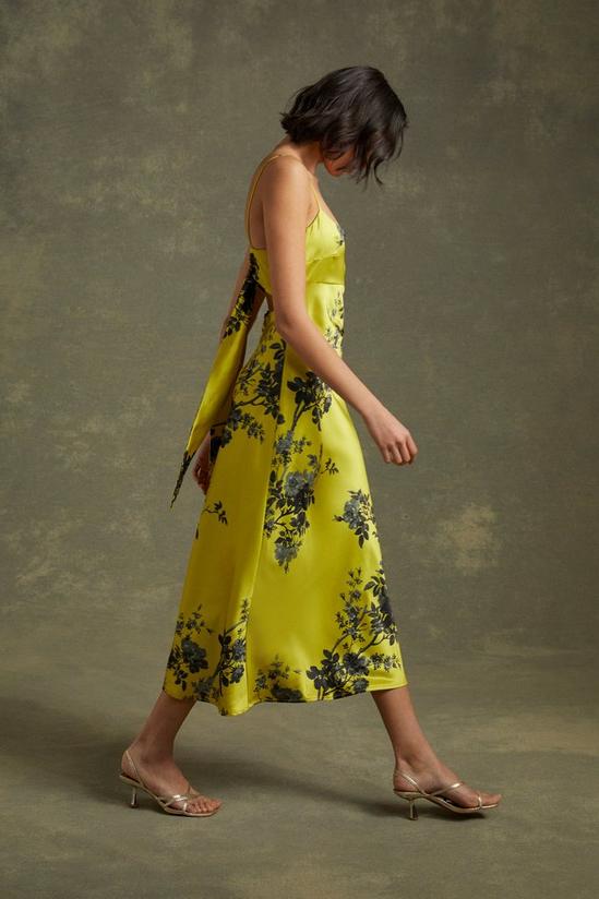 Oasis Shadow Floral Empire Seam Strappy Satin Slip Dress 2