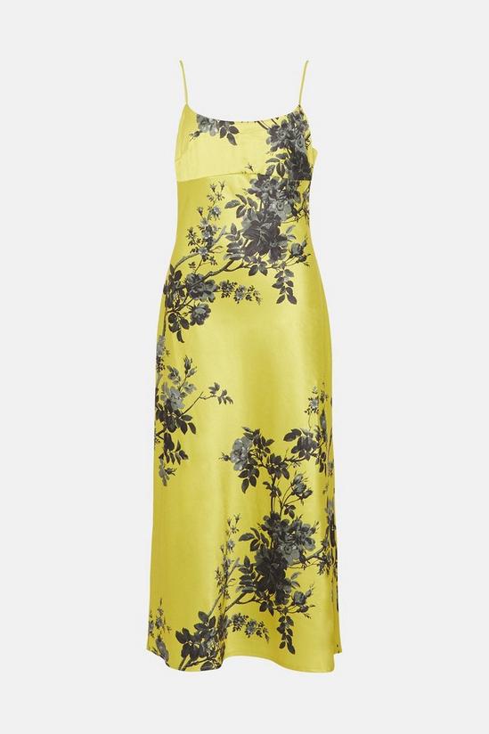 Oasis Shadow Floral Empire Seam Strappy Satin Slip Dress 4