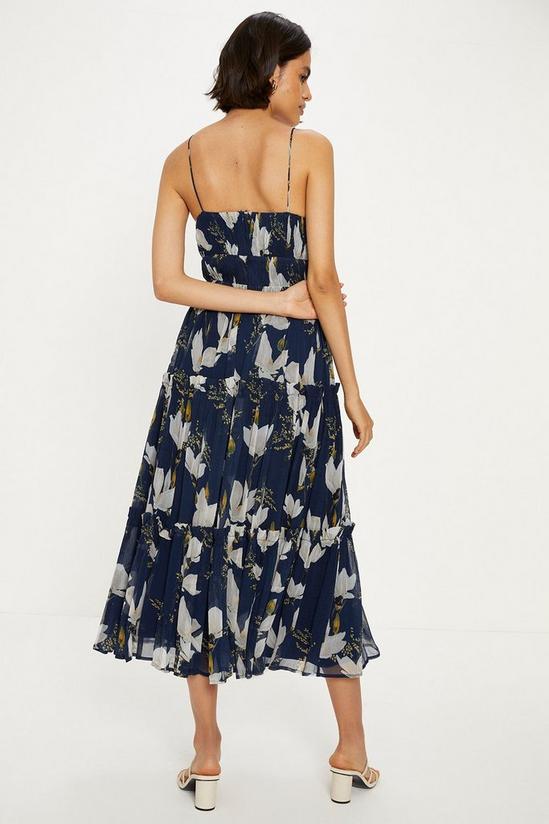 Oasis Floral Gathered Tiered Strappy Midi Dress 3