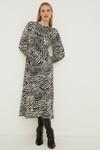 Oasis Rachel Stevens Petite Zebra Printed Ruched Front Midi Dress thumbnail 2
