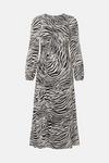 Oasis Rachel Stevens Petite Zebra Printed Ruched Front Midi Dress thumbnail 4
