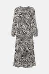 Oasis Rachel Stevens Zebra Printed Ruched Front Midi Dress thumbnail 5