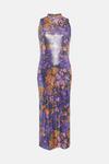 Oasis Floral Sequin Halter Midi Dress thumbnail 4