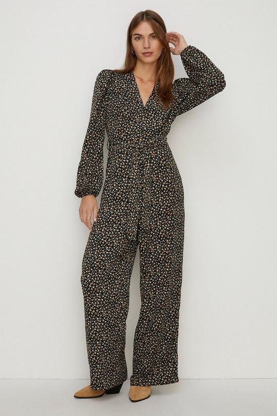 Oasis Ditsy Belted Straight Leg Jumpsuit 2