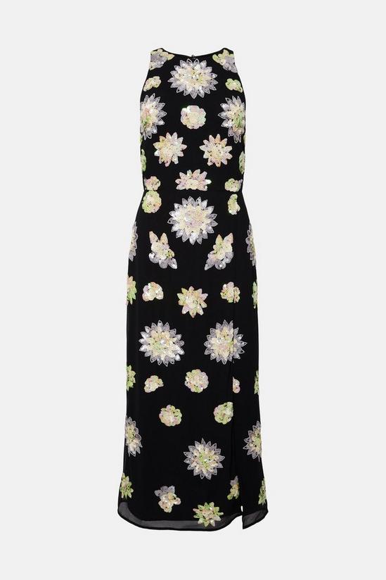 Oasis Floral Hand Embellished Halter Neck Midi Dress 4