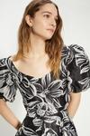 Oasis Floral Striped Organza Puff Sleeve Crop Top thumbnail 2