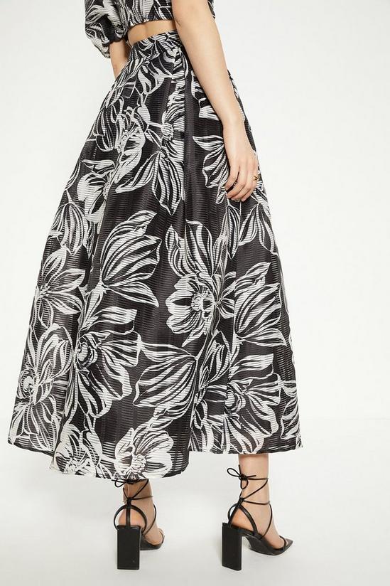 Oasis Floral Striped Organza Pleated Midi Skirt 3