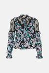 Oasis Lace Detailed Floral Ruffle Tie Neck Blouse thumbnail 4