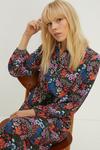 Oasis Jersey Crepe Floral Long Sleeve Shirt Dress thumbnail 1