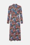 Oasis Jersey Crepe Floral Long Sleeve Shirt Dress thumbnail 4