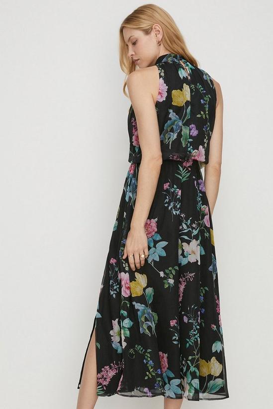 Oasis Floral Printed Halter Midi Dress 3