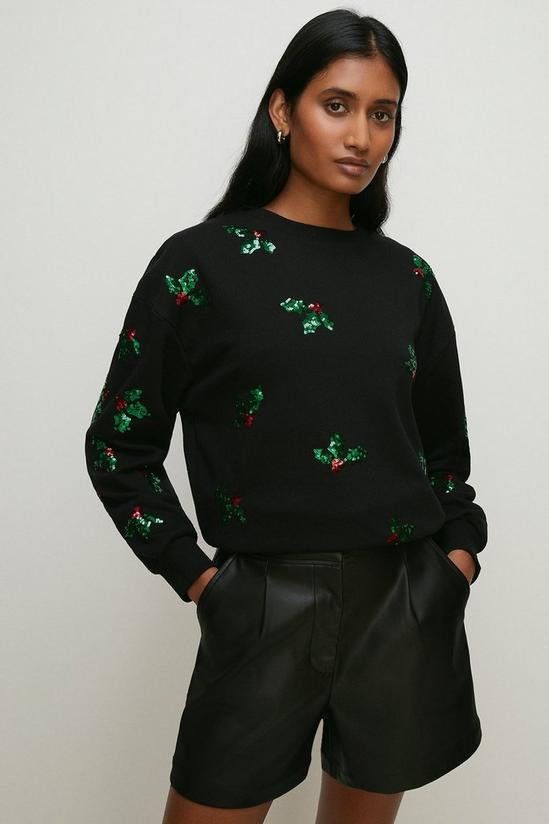 Oasis Sequin Holly Sweatshirt 2