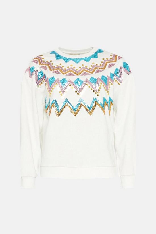 Oasis Sequin Fairisle Christmas Sweatshirt 4