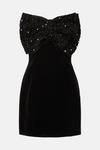 Oasis Rachel Stevens Sequin Bow Detail Velvet Mini Dress thumbnail 5