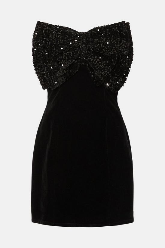 Oasis Rachel Stevens Sequin Bow Detail Velvet Mini Dress 5