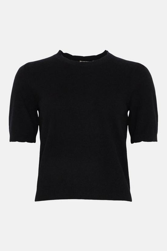 Oasis Cashmere Blend Scallop Detail Knitted T-shirt 4