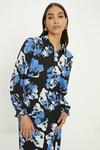 Oasis Slinky Jersey Floral Long Sleeve Shirred Cuff Shirt thumbnail 2