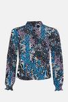 Oasis Slinky Jersey Floral Long Sleeve Shirred Cuff Shirt thumbnail 4