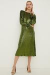 Oasis Rachel Stevens Sequin V Back Long Sleeve Midi Dress thumbnail 2