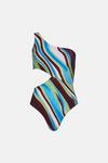 Oasis Cut Out Abstract One Shoulder Swimsuit thumbnail 4