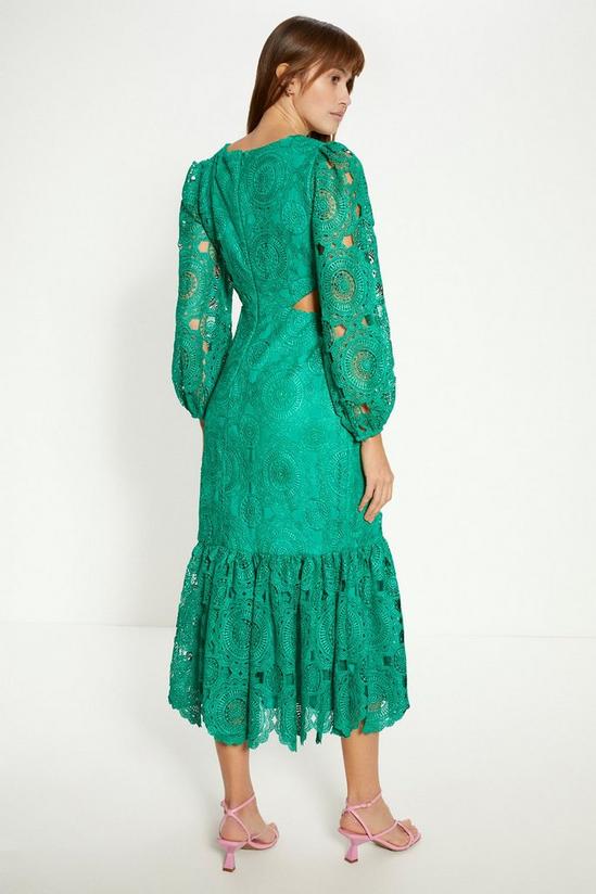 Oasis Premium Lace Cut Out V Neck Midi Dress 3