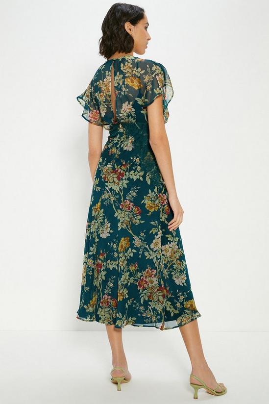 Oasis Delicate Lace Floral V Neck Chiffon Midi Dress 3