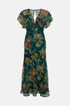 Oasis Delicate Lace Floral V Neck Chiffon Midi Dress thumbnail 4